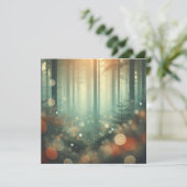 Printable Misty Autumnal Forest Bokeh Scrapbook Kaart (Staand voorkant)