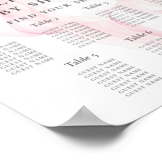 Printable Pink Bow Baby Shower Seating Chart Poster (Hoek)