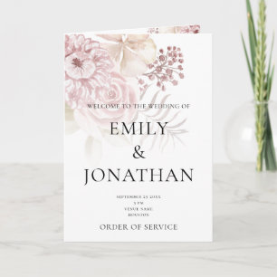 Printable Simple Church Folded Wedding Programme