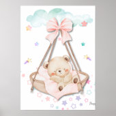 Printable Sleeping Teddy Bear Wall Art  Poster (Voorkant)
