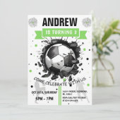 Printable Soccer Anniversaire Invitation modèle (Debout devant)