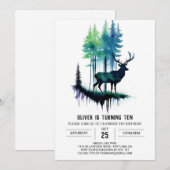 Printable Stag Verjaardag Uitnodiging (Voorkant / Achterkant)