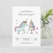 Printable Unicorn Birthday Party Kaart (Staand voorkant)