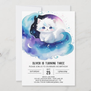 Printable Whimsical Kat Verjaardag Kaart
