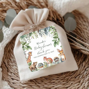 Printable Woodland Baby shower Dank u Vierkante Sticker