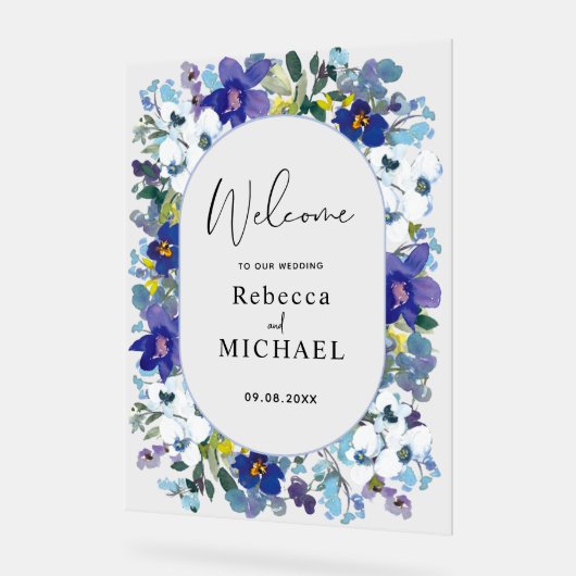 printanier violet bleu roux bleu floral mariage ac (Angle)