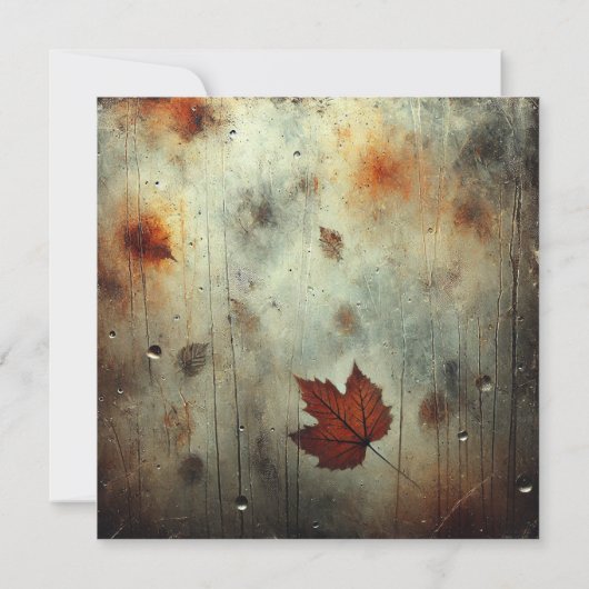 Printbaar Grungy Autumnal Window Scrapbook Paper Kaart (Achterkant)