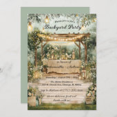 Printbaar Tuinfeest met een Landelijke Uitstraling Kaart (Voorkant / Achterkant)