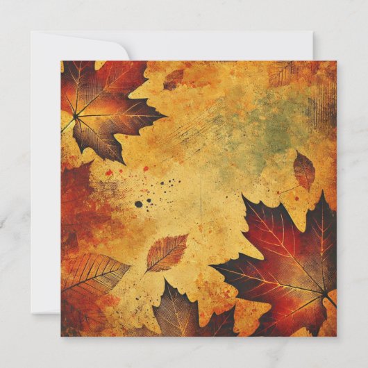 Printbare Herfst Foliage Distressed Ink Scrapbook Kaart (Achterkant)