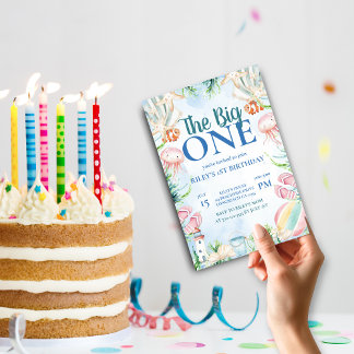 Printbare uitnodiging voor eerste verjaardag kust 