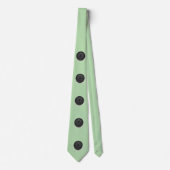 Printed black button design-pale green stropdas (Voorkant)
