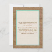 PRINTED BOW & CHARM Aqua Bevestiging Uitnodigen Kaart (Achterkant)