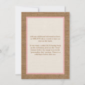 PRINTED BOW & CHARM roze bevestiging nodigt uit Kaart (Achterkant)