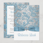 PRINTED Bow - Winter Wonderland Bat Mitzvah Invite Kaart (Voorkant / Achterkant)