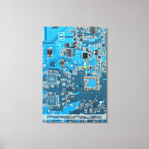 Printed Circuit Assembly PCB Blue Circuit Board Canvas Afdruk