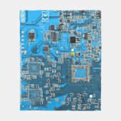 Printed Circuit Assembly PCB Blue Circuit Board Fleece Deken (Voorkant)