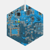 Printed Circuit Assembly PCB Blue Circuit Board Glas Ornament (Achterkant)