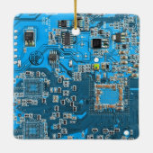 Printed Circuit Assembly PCB Blue Circuit Board Keramisch Ornament (Achterkant)
