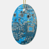 Printed Circuit Assembly PCB Blue Circuit Board Keramisch Ornament (Links)