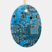 Printed Circuit Assembly PCB Blue Circuit Board Keramisch Ornament (Achterkant)