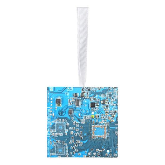 Printed Circuit Assembly PCB Blue Circuit Board Kubus Ornament (Rechts)