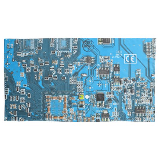 Printed Circuit Assembly PCB Blue Circuit Board Kussensloop (Voorkant-Links)