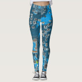 Printed Circuit Assembly PCB Blue Circuit Board Leggings (Voorkant)