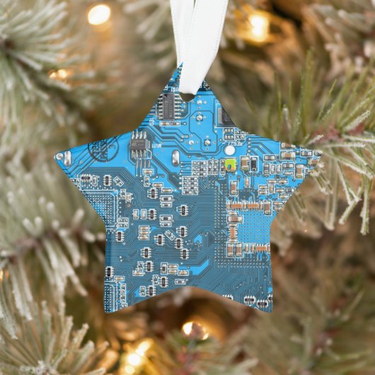 Printed Circuit Assembly PCB Blue Circuit Board Ornament (Boom)