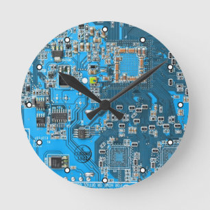 Printed Circuit Assembly PCB Blue Circuit Board Ronde Klok