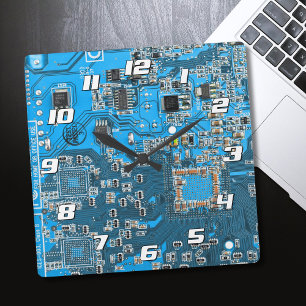 Printed Circuit Assembly PCB Blue Circuit Board Vierkante Klok