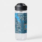 Printed Circuit Assembly PCB Blue Circuit Board Waterfles (Voorkant)