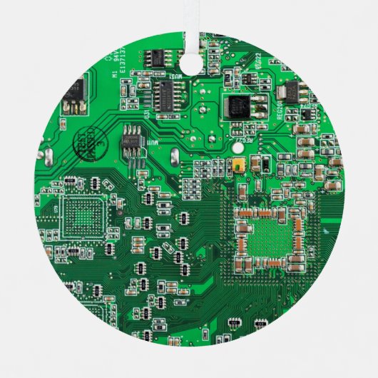 Printed Circuit Assembly PCB Green Circuit Board Metalen Ornament (Voorkant)