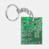 Printed Circuit Assembly PCB Green Circuit Board Sleutelhanger (Voorkant Links)