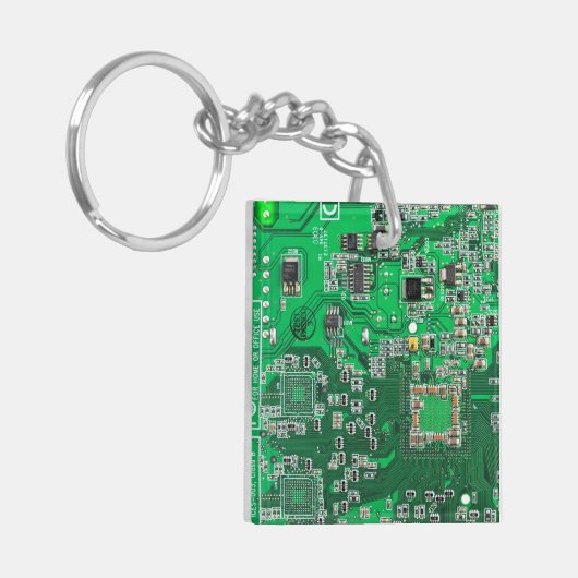 Printed Circuit Assembly PCB Green Circuit Board Sleutelhanger (Voorkant Links)