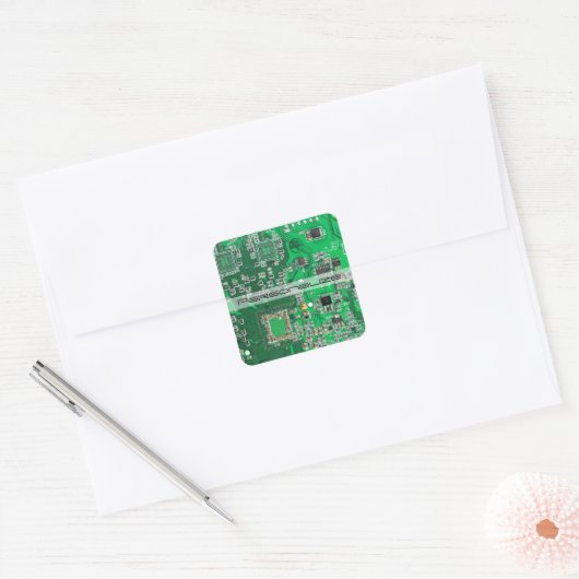 Printed Circuit Assembly PCB Green Circuit Board Vierkante Sticker (Envelop)
