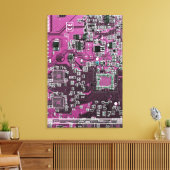 Printed Circuit Assembly PCB Paarse Circuit Board Canvas Afdruk (Insitu (Woonkamer))