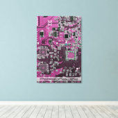Printed Circuit Assembly PCB Paarse Circuit Board Canvas Afdruk (Insitu (Houten vloer))