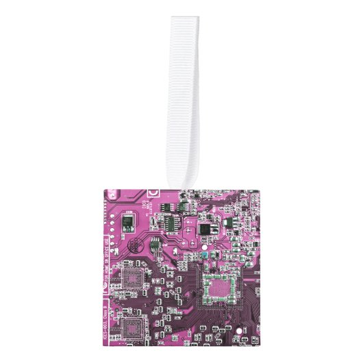 Printed Circuit Assembly PCB Paarse Circuit Board Kubus Ornament (Voorkant)