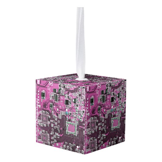 Printed Circuit Assembly PCB Paarse Circuit Board Kubus Ornament (Achter hoekig)