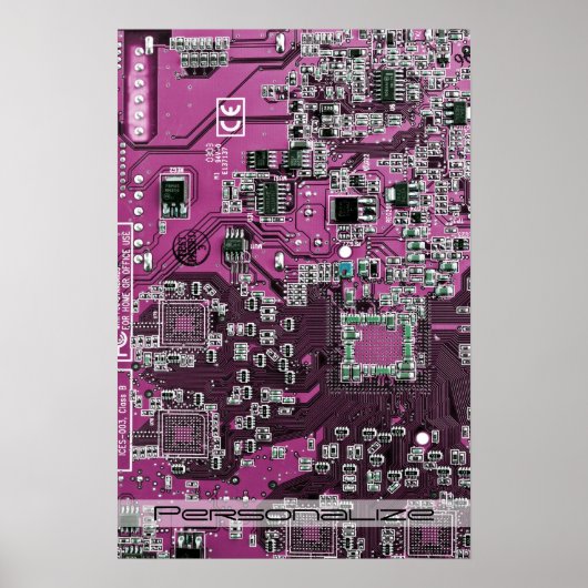 Printed Circuit Assembly PCB Paarse Circuit Board Poster (Voorkant)