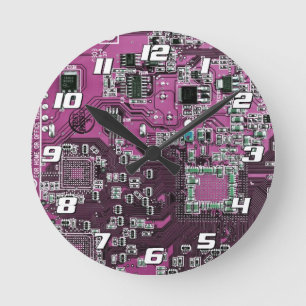 Printed Circuit Assembly PCB Paarse Circuit Board Ronde Klok
