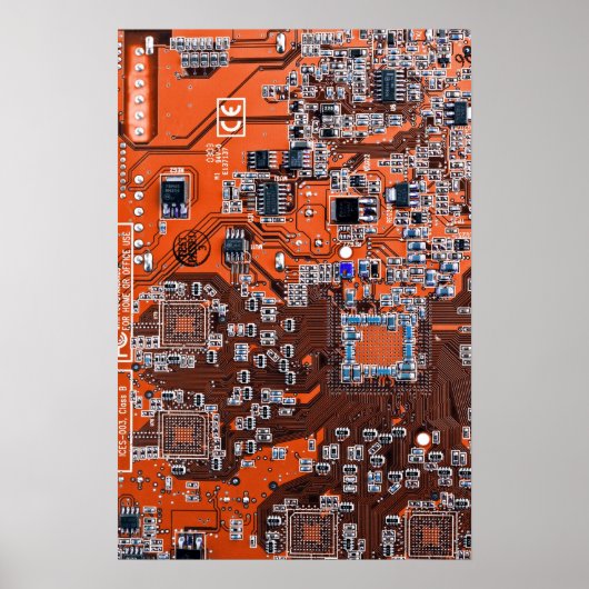 Printed Circuit Assembly PCB Sinaasappel Circuit B Poster (Voorkant)