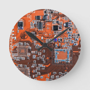 Printed Circuit Assembly PCB Sinaasappel Circuit B Ronde Klok
