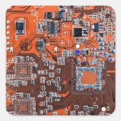Printed Circuit Assembly PCB Sinaasappel Circuit B Vierkante Sticker (Voorkant)