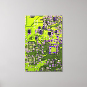 Printed Circuit Assembly PCB Yellow Circuit Board Canvas Afdruk