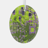 Printed Circuit Assembly PCB Yellow Circuit Board Glas Ornament (Voorkant Rechts)