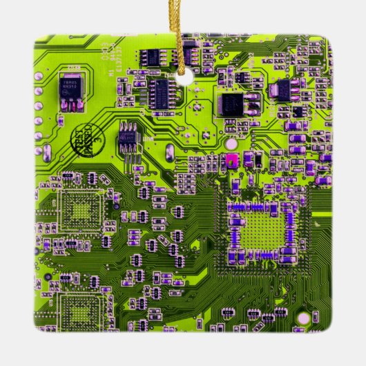 Printed Circuit Assembly PCB Yellow Circuit Board Keramisch Ornament (Voorkant)