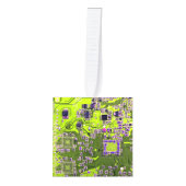 Printed Circuit Assembly PCB Yellow Circuit Board Kubus Ornament (Voorkant)