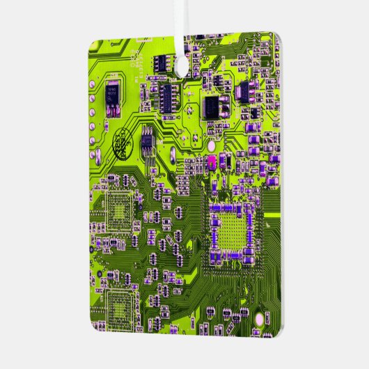 Printed Circuit Assembly PCB Yellow Circuit Board Metalen Ornament (Voorkant links)