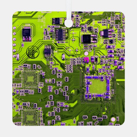 Printed Circuit Assembly PCB Yellow Circuit Board Metalen Ornament (Achterkant)
